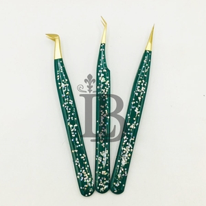 Pinzas para Pestañas de Primera Calidad, Pinzas para Extensión de Pestañas de Visón con Logotipo de Marca Privada, Pinzas de Acero Inoxidable para Volumen Ruso - Product Image 1