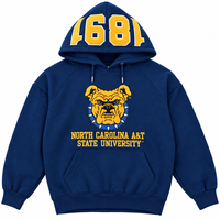 Vente en gros de sweat-shirts à capuche personnalisés de l'Université d'État de Caroline du Nord A&T, broderie en chenille lourde, style universitaire, streetwear