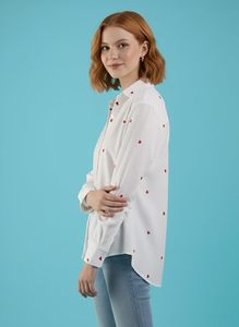 Fashion Women Rayon Floral Stripe Printed Summer Shirt Full Sleeve Collared Button Down Casual & Formal shirt for Women - Product Image 3