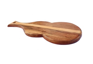 Tabla de cortar con forma de guitarra de madera de acacia, bloques de cortar de madera, tabla de queso, tabla de servir para cocina casera, venta al por mayor de La India - Product Image 3