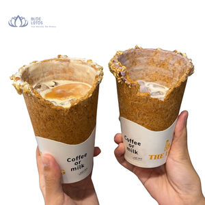 สินค้าขายดี |   โคนวาฟเฟิลสำหรับใส่กาแฟ ขนมกรุบกรอบ ภาชนะใส่เครื่องดื่มร้อน เอสเพรสโซ ลาเต้ สำหรับจัดเลี้ยง จากเวียดนาม - Product Image 1