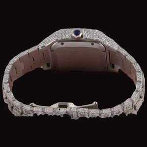 Reloj de Lujo para Hombre, Estilo Hip Hop, con Esfera Cuadrada de Dos Tonos, Totalmente Cubierta de Diamantes Moissanite, Números Romanos, Precio al por Mayor - Product Image 3