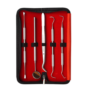 5 Piece Dental <b>Cleaning</b> <b>Tools</b> Set Stainless Steel Plaque Remover <b>Teeth</b> Scaler Oral Hygiene Dental Care Instrument Kit - Product Image 5