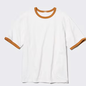 Camiseta Oversize Heather Gray Ringer Unisex de Manga Corta Casual con Cuello Redondo y Ajuste Holgado de Jersey Liso - Product Image 2