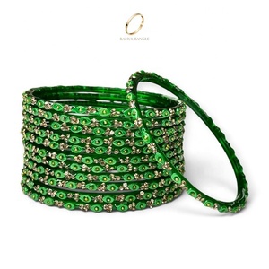 Best Selling <b>Emerald</b> Cut Raindrop Green Kashmiri Transparent Bangles with Gold Plated for Women Jewellery <b>Set</b> - Product Image 4