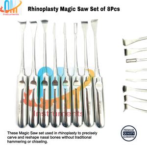 Nouvel ensemble de scies magiques 8 pièces certifié ISO en acier inoxydable allemand massif, kit de micro-scie nasale réutilisable et stérilisable pour ORL médical - Product Image 3