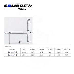 Llave de tubo con mango en T aislada VDE de 1000V, calibre 3/8" o 1/2" de Taiwán - Product Image 5
