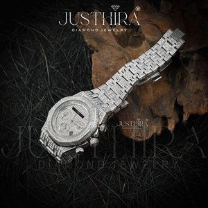 Reloj de Lujo de 41 mm con Esfera de Acero Inoxidable, Altamente Personalizado, Completamente Cubierto de Diamantes Moissanite, Nuevo, de Cuarzo, para Negocios y Moda - Product Image 3
