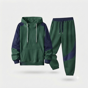 Ensemble de survêtement unisexe marron à capuche coupe-vent style gym léger, manches longues, couleur unie, pantalon de jogging décontracté avec bande blanche - Product Image 3