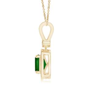 14K <b>Solid</b> <b>Gold</b> Natural Cushion Emerald <b>Pendant</b> With Diamond Halo Fine Jewellery May Birthstone Anniversary Gift For Her 2026 - Product Image 5