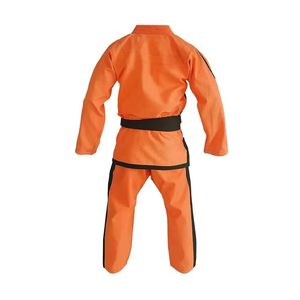 Uniforme de Artes Marciales Naranja con Franjas Laterales Negras, Gi Transpirable para Entrenamiento de Alta Intensidad, Equipo Personalizado - Product Image 2