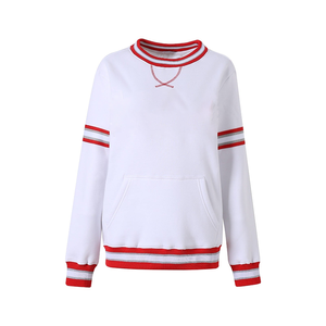 Sudadera de Cuello Redondo con Bolsillo, Unisex, de Invierno, Blanca, con Estampado Chenille, Talla Grande, Forrada, Ecológica, Lavado Ácido, 360g - Product Image 1