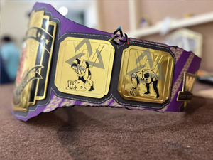 เข็มขัดแชมป์อินเตอร์คอนติเนนทัล รุ่นคลาสสิค ซีรีส์ ราเมอน แบบกำหนดเอง W-W-F Razor ขนาด 4 มม. – แผ่นโลหะและสายหนัง - Product Image 3