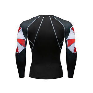 Rashguard de compression respirant à manches courtes de couleur personnalisée pour hommes, en Spandex/Nylon, séchage rapide, antibactérien, pour entraînement MMA - Product Image 3