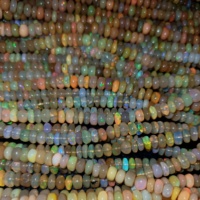 Opale d'Éthiopie Welo Naturelle Multicolore Qualité Exceptionnelle Perles Lisses Forme Rondelle Simple Certifiées Bijoux Prix de Gros Par Pièce