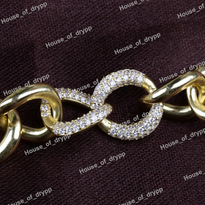 สร้อยข้อมือเงินแท้ 925 แบบ Cuban Link ประดับเพชร VVS Moissanite สไตล์ฮิปฮอป สำหรับผู้หญิง - Product Image 2