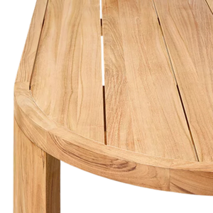 Contemporary Oval <b>Outdoor</b> Dining <b>Table</b> Solid Teak Wood <b>Rounded</b> Edge Durable Construction for Resort Villa and Hotel Dining - Product Image 4