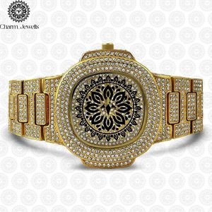Charm_Jewells Luxury Stainless Steel Watch 43mm Dial 20mm Band <b>Diamond</b> Bezel Analog Mechanical Movement 10 Bar Water Resistant - Product Image 1