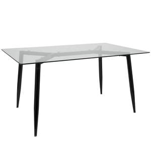 Juego de comedor Clara Contemporary de 5 piezas de Black Metal con tablero de acrílico de vidrio transparente Diseño moderno para comedor - Product Image 3