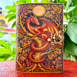 Diario de Cuero con Diseño de Dragón Antiguo, Cuaderno Hecho a Mano, Libro de Sombras, Grimoire de Hechizos Vintage, 9x6 Pulgadas, Regalo - Product Image 3