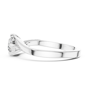 Diamante Clásico Cultivado en Laboratorio, Corte Brillante, Oro Blanco Sólido de 18 Quilates, Chapado en Rodio, Anillo de Compromiso para Mujer, Regalo de San Valentín, para Eventos Glamurosos, Uso Diario - Product Image 2