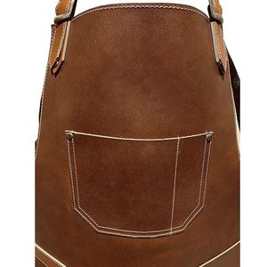 Genuine Leather <b>Apron</b> for Kitchen BBQ Use Durable <b>Chef</b> <b>Apron</b> With Adjustable Straps - Product Image 2
