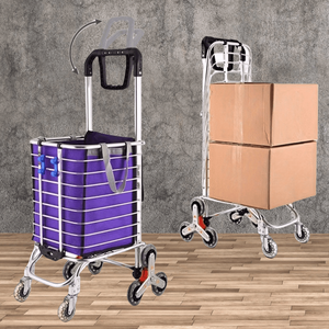 Carrello multiuso 2 in 1 leggero con rivestimento impermeabile, pieghevole per salire le scale, carrello per la spesa - Product Image 1