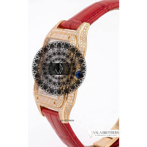 นาฬิกาข้อมือควอตซ์ทรงสี่เหลี่ยมแบบอนาล็อกสำหรับผู้หญิง ยี่ห้อ Cartier รุ่นโบราณ ประดับเพชรเลี้ยงในห้องปฏิบัติการ ตัวเรือนสแตนเลสสตีลผสมทองเหลือง  หน้าปัดคริสตัล - Product Image 1
