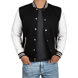 Manufacturer High Quality Embroidery <b>Leather</b> Custom Logo Long Sleeves Letterman Varsity <b>Jackets</b> for Men Varsity <b>Jackets</b> - Product Image 5