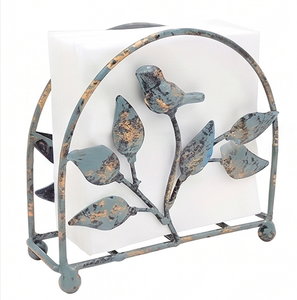 Porte-serviettes élégant en fonte, motif oiseau et arbre, design vintage, parfait pour la table, le bureau et la décoration intérieure - Product Image 1
