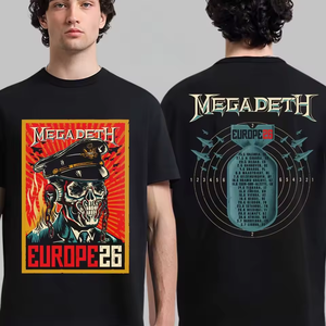 Megadeth 2027 Tour Solid Graphic Customized T-Shirt Summer Cotton Unisex Mens Women's Y2k Fans Casual Streetwear <b>Tee</b> - Product Image 2