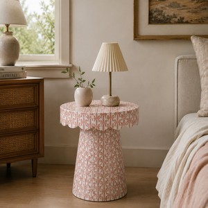 Luxury Modern Decorative Pink Ribbon Capiz Shell Mother Pearl <b>Stool</b> Side <b>Table</b> Living Room Customized Color Home Furniture Made - Product Image 3