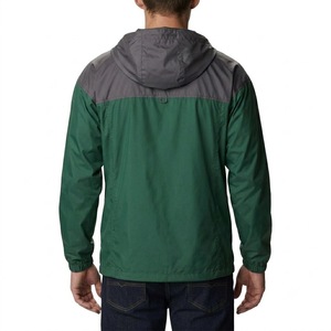 Veste coupe-vent à capuche bicolore pour homme, fermeture éclair intégrale, légère, résistante à l'eau, veste de sport décontractée pour l'extérieur - Product Image 5