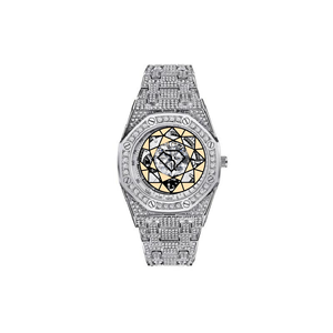 Reloj de Diamantes Moissanite Personalizado para Hombre, Reloj de Lujo con Bisel de Diamantes, Esqueleto de Cuarzo, Acero Inoxidable, Pantalla Digital de 46 mm - Product Image 2
