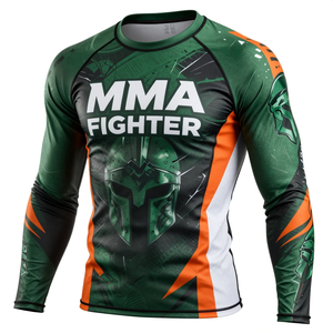En Stock, Nuevo Diseño de Rashguard para MMA, Rashguard Profesional para MMA al por Mayor, Rashguard para MMA con Estampado por Sublimación - Product Image 2