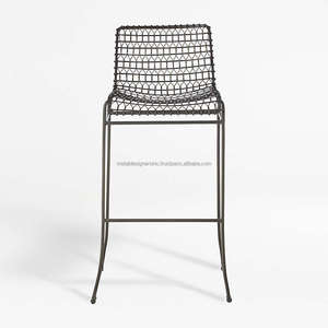 เก้าอี้บาร์โลหะสีดำพร้อมดีไซน์ทิกโมเดิร์นเก้าอี้สตูลสำหรับตกแต่งบ้านที่เรียบง่ายและน่าดึงดูด - Product Image 5