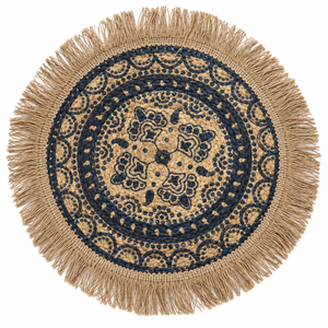 Handwoven <b>Natural</b> Jute Braided Area <b>Rug</b> with Bohemian Pattern Washable for Modern Home Decor - Product Image 1