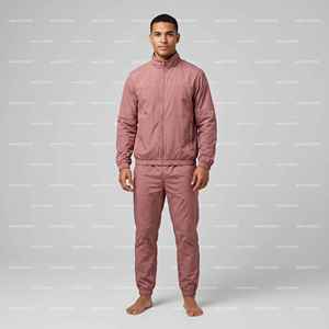 Ensemble survêtement homme en nylon coupe-vent personnalisé, veste et pantalon de jogging, couleurs contrastées, léger - Product Image 4