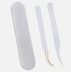 แหนบขนตาปลอมด้ามเงินสีดำกล่องสีชมพูแยกขนตาปลอมฉลากส่วนตัว - Product Image 3