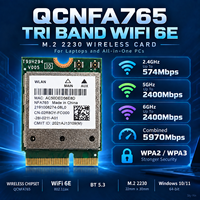 Carte Réseau Sans Fil WiFi 6E QCNFA765 5970Mbps Tri-Bande 2.4G 5G 6G M.2 2230 BT 5.3 Ethernet pour Ordinateur Portable – Vente en Gros