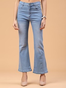 Abdul Royal World Export Women's <b>Boot</b> Cut Regular Fit Indigo Denim Jeans Vintage Blue Mid Blue Ice Blue Pale Blue Faded Washed - Product Image 2