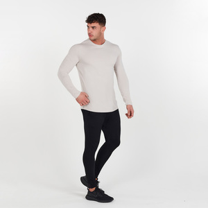 Custom <b>Men's</b> <b>Collarless</b> High Street Summer Long Sleeve Boxy T-<b>Shirt</b> 100% Cotton Jersey Anti-Pilling Knitted Eco-Friendly Quick - Product Image 6