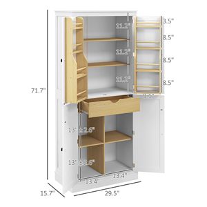 Mobile da Cucina Moderno Alto 183 cm con 5 Ripiani e 8 Cassetti Porta Spezie - Product Image 3