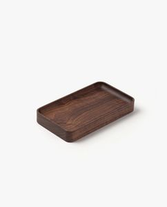 Plateau de service en bois naturel rectangulaire, bois massif poli, design minimaliste, plateau décoratif durable, 300x400x60mm - Product Image 4