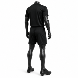 Conjunto de Camiseta de Fútbol Negra para Hombre, Manga Corta, Cuello en V, Absorbe la Humedad, Transpirable, Poliéster, Uniforme con Número 11 y Diseño de Puntos - Product Image 5