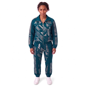 custom womens <b>retro</b> <b>tracksuit</b> set brown grey sky blue panel zip up track jacket jogger pants athletic two piece sweat suit set - Product Image 3