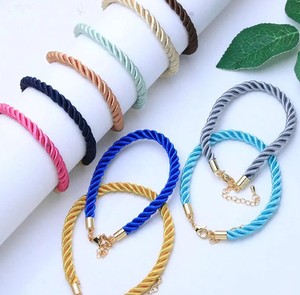 5Pcs Colorful Braided Silk Rope <b>Adjustable</b> <b>Bracelet</b>,5mm Thickness Twisted Silk <b>Bracelet</b> - Product Image 3