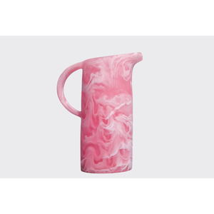 Jarra de agua de resina hecha a mano, ecológica, con efecto mármol rosa, jarra moderna para servir jugos, cócteles y como vajilla de mesa. - Product Image 1