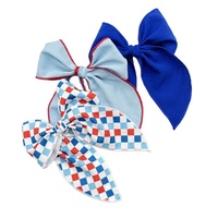 Arc de cheveux du quatrième de juillet pour les filles American Independence Day Plaid Checker Hair Accessoire fabriqué à partir de ruban