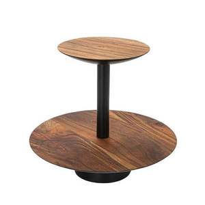 Soporte redondo de madera para tartas, pedestal de madera de mango, servidor de postres hecho a mano, exhibidor de postres para bodas, fiestas, hogar, artesanal de madera. - Product Image 2